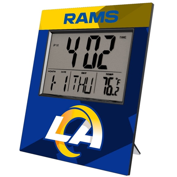 Keyscaper Los Angeles Rams Color Block Digital Desk Clock