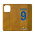thumbnail image 1 of Keyscaper Matthew Stafford Brown Los Angeles Rams Folio iPhone Case, 1 of 7