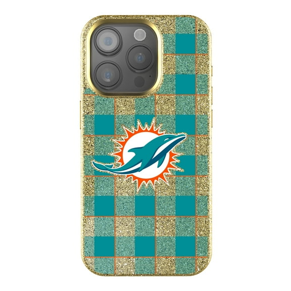 Keyscaper Miami Dolphins Plaid Bling iPhone Case