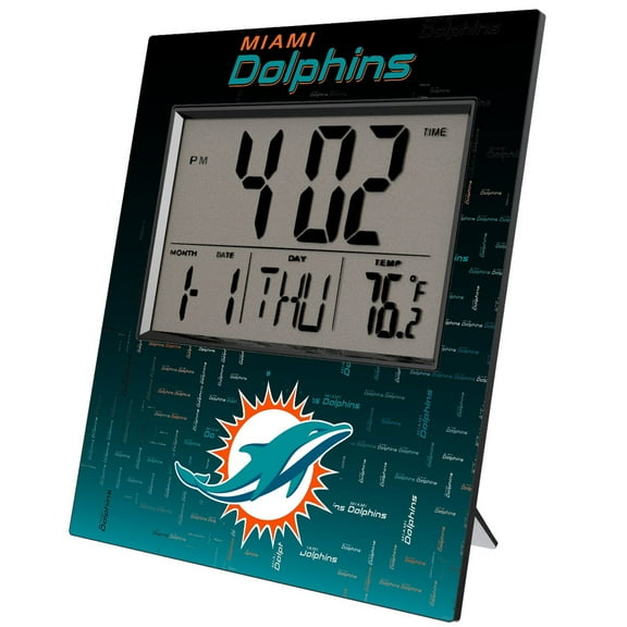 Keyscaper Miami Dolphins Quadtile Digital Desk Clock