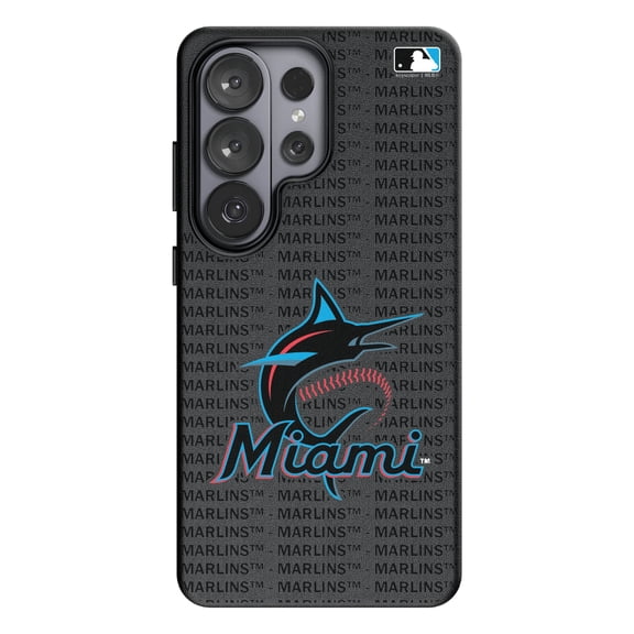 Keyscaper Miami Marlins Text Backdrop Galaxy Magnetic Bump Case