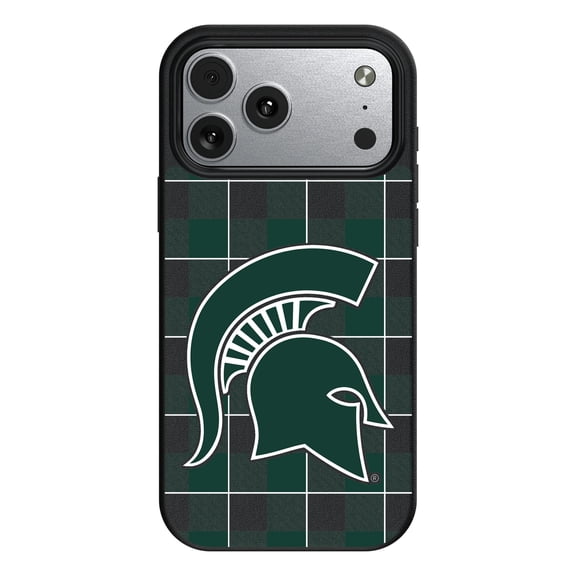 Keyscaper Michigan State Spartans Plaid Magnetic Bump iPhone Case