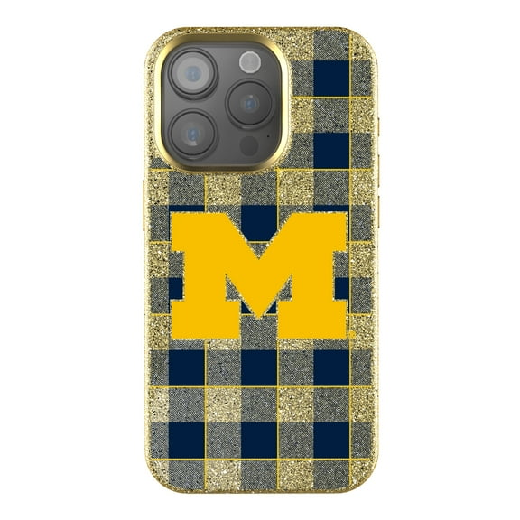 Keyscaper Michigan Wolverines Plaid Bling iPhone Case
