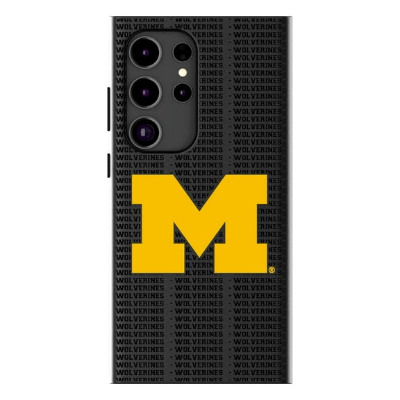 Keyscaper Michigan Wolverines Text Backdrop Galaxy Magnetic Bump Case