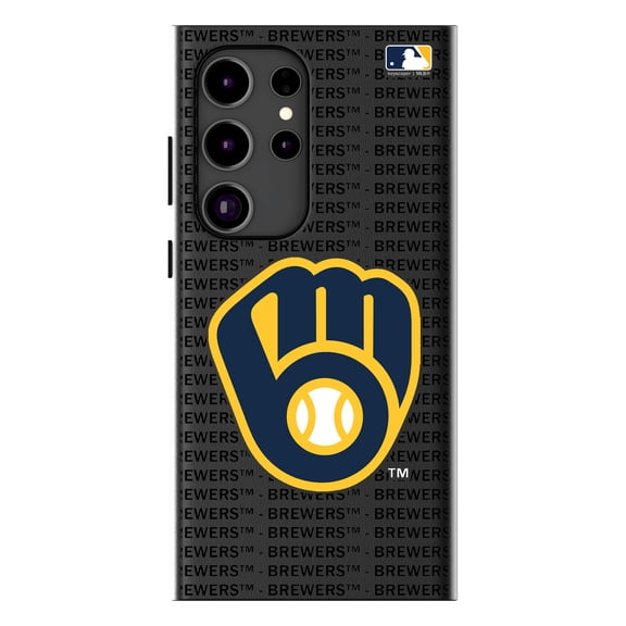 Keyscaper Milwaukee Brewers Text Backdrop Galaxy Magnetic Bump Case