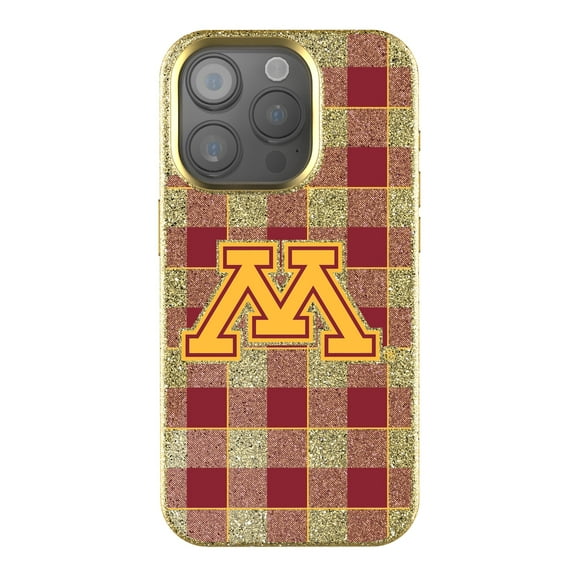 Keyscaper Minnesota Golden Gophers Plaid Bling iPhone Case
