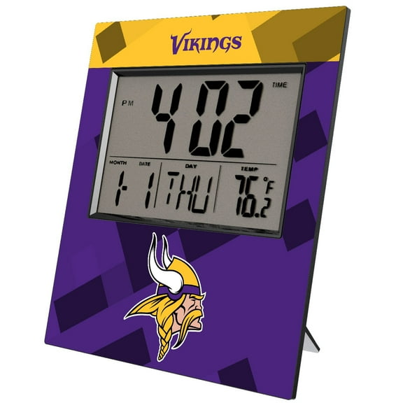 Keyscaper Minnesota Vikings Color Block Digital Desk Clock