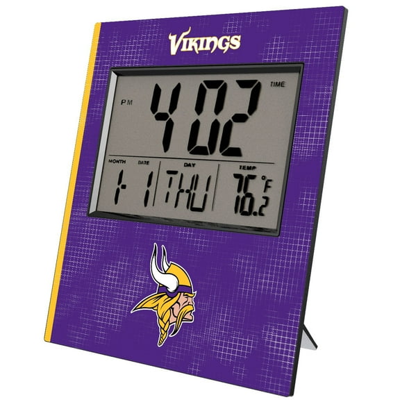 Keyscaper Minnesota Vikings Cross Hatch Digital Desk Clock