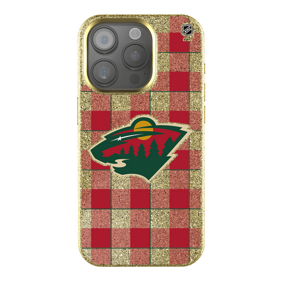 Keyscaper Minnesota Wild Plaid Bling iPhone Case