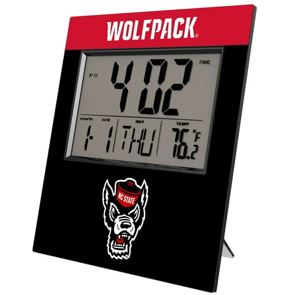 Keyscaper NC State Wolfpack Color Block Digital Desk Clock