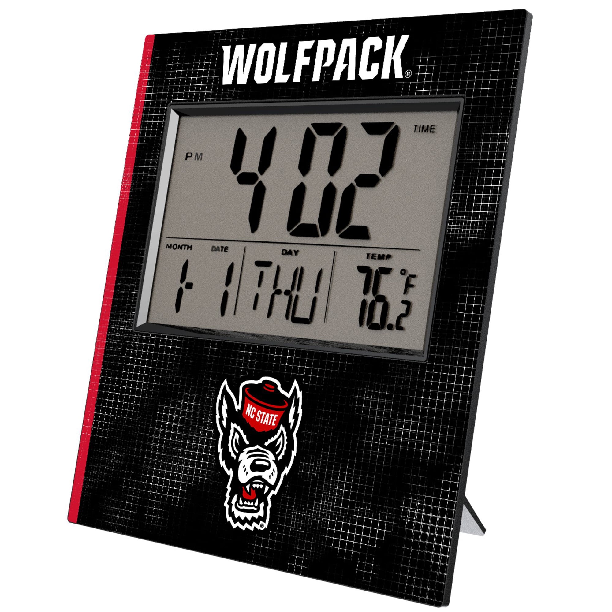 Wolfpack Clock Keyscaper NC State Wolfpack Cross Hatch Digital Desk Clock - Walmart.com