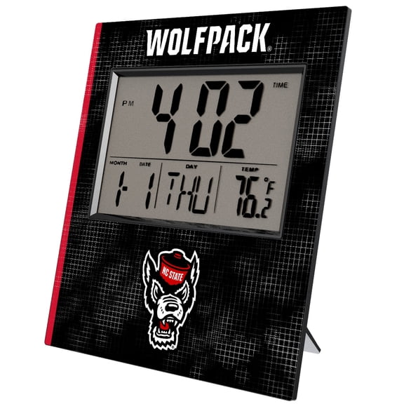 Keyscaper NC State Wolfpack Cross Hatch Digital Desk Clock