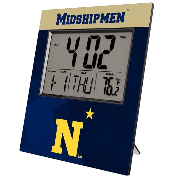 Keyscaper Navy Midshipmen Color Block Digital Desk Clock