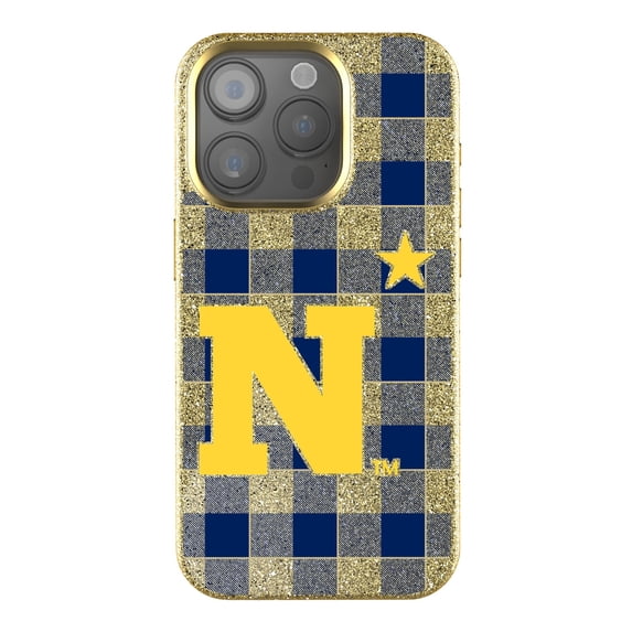Keyscaper Navy Midshipmen Plaid Bling iPhone Case