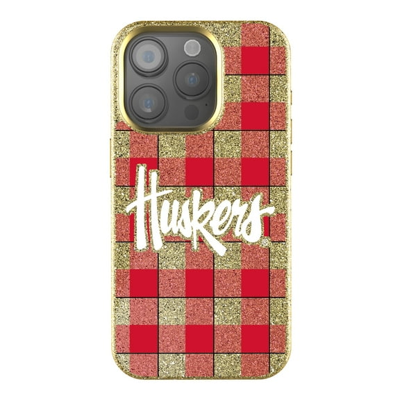 Keyscaper Nebraska Huskers Plaid Bling iPhone Case