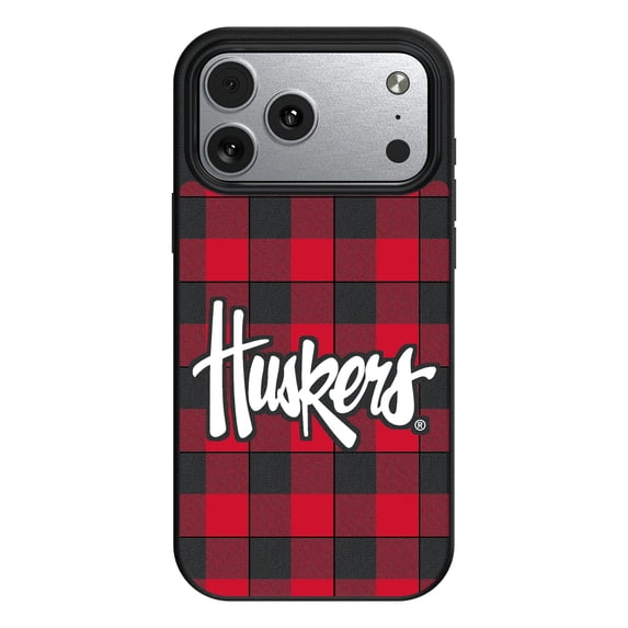 Keyscaper Nebraska Huskers Plaid Magnetic Bump iPhone Case