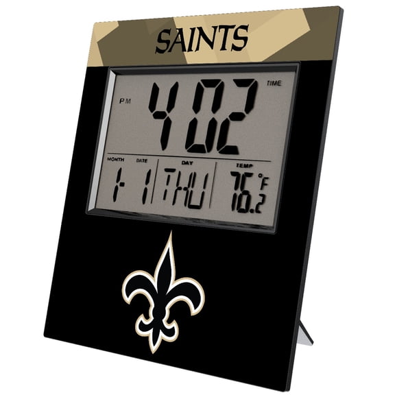 Keyscaper New Orleans Saints Color Block Digital Desk Clock