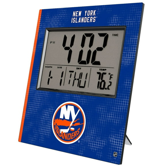 Keyscaper New York Islanders Cross Hatch Digital Desk Clock