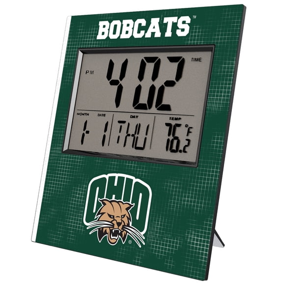 Keyscaper Ohio Bobcats Cross Hatch Digital Desk Clock