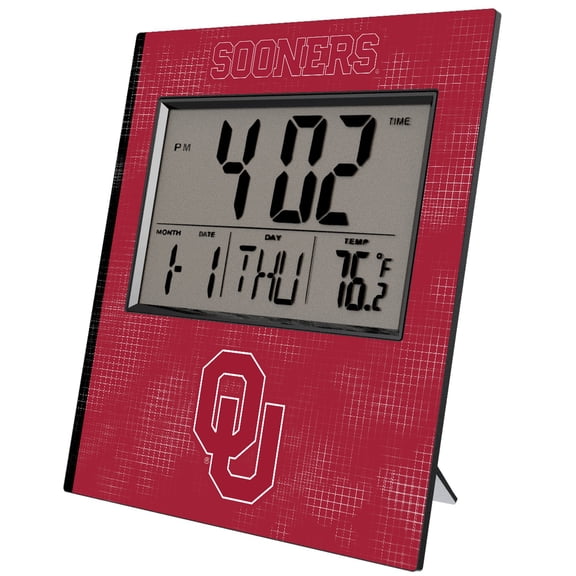 Keyscaper Oklahoma Sooners Cross Hatch Digital Desk Clock