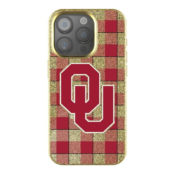 Keyscaper Oklahoma Sooners Plaid Bling iPhone Case