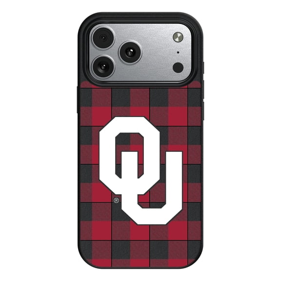 Keyscaper Oklahoma Sooners Plaid Magnetic Bump iPhone Case