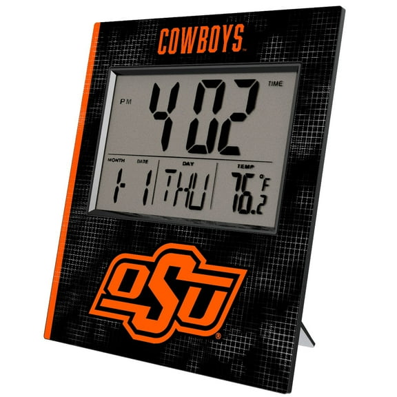 Keyscaper Oklahoma State Cowboys Cross Hatch Digital Desk Clock