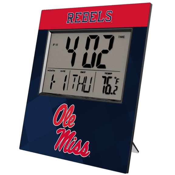 Keyscaper Ole Miss Rebels Color Block Digital Desk Clock
