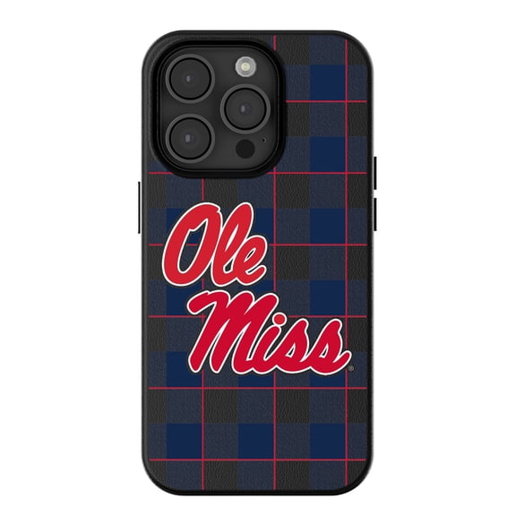 Keyscaper Ole Miss Rebels Plaid Magnetic Bump iPhone Case