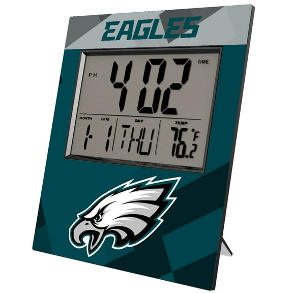 Keyscaper Philadelphia Eagles Color Block Digital Desk Clock