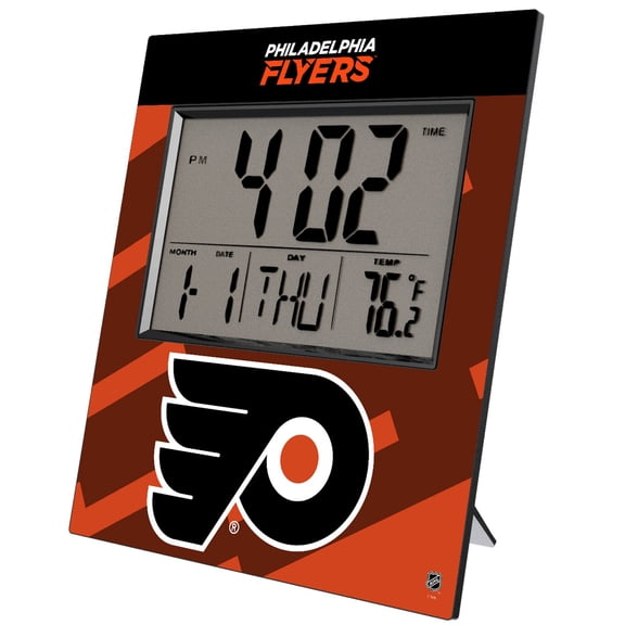Keyscaper Philadelphia Flyers Color Block Digital Desk Clock