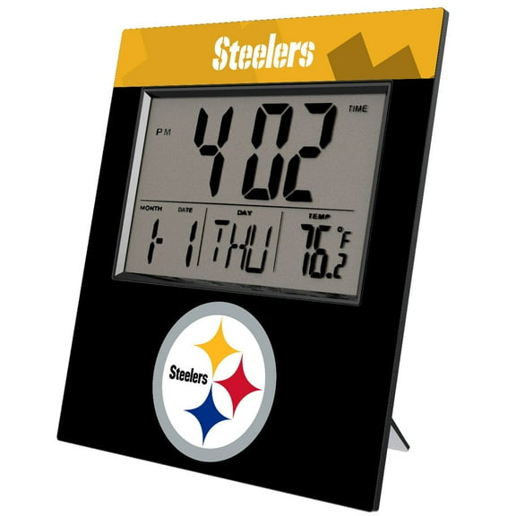 Keyscaper Pittsburgh Steelers Color Block Digital Desk Clock
