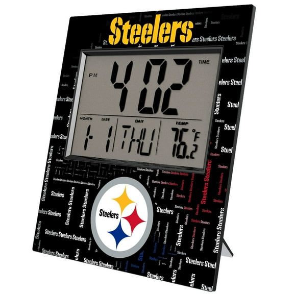 Keyscaper Pittsburgh Steelers Quadtile Digital Desk Clock