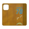 thumbnail image 1 of Keyscaper Rashawn Slater Brown Los Angeles Chargers Folio iPhone Case, 1 of 7