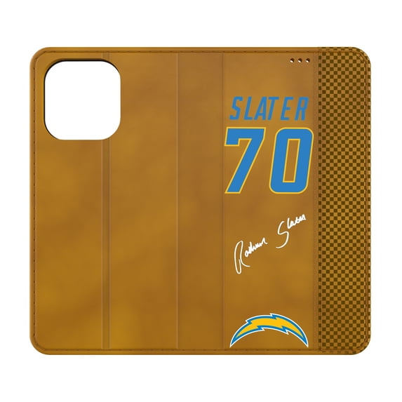 Keyscaper Rashawn Slater Brown Los Angeles Chargers Folio iPhone Case