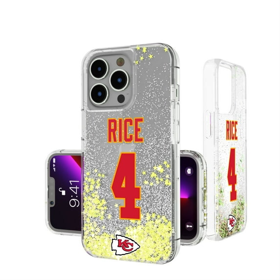 Keyscaper Rashee Rice Kansas City Chiefs iPhone Glitter Phone Case