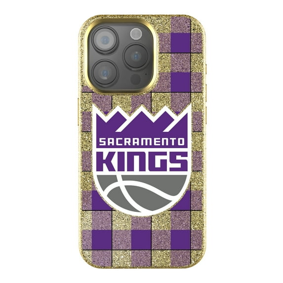 Keyscaper Sacramento Kings Plaid Bling iPhone Case
