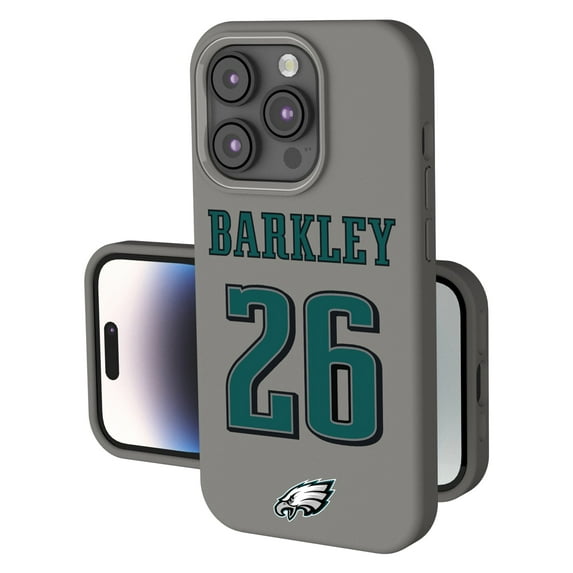 Keyscaper Saquon Barkley Gray Philadelphia Eagles Ready Soft Touch iPhone Case