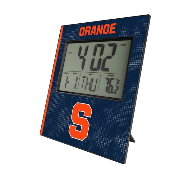 Keyscaper Syracuse Orange Cross Hatch Digital Desk Clock