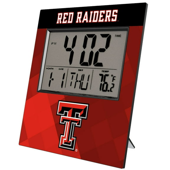 Keyscaper Texas Tech Red Raiders Color Block Digital Desk Clock