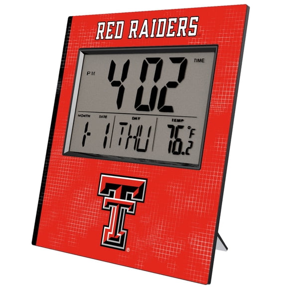 Keyscaper Texas Tech Red Raiders Cross Hatch Digital Desk Clock
