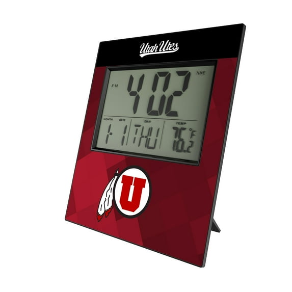 Keyscaper Utah Utes Color Block Digital Desk Clock
