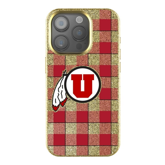 Keyscaper Utah Utes Plaid Bling iPhone Case