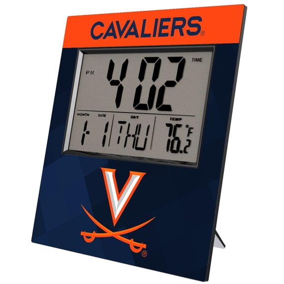 Keyscaper Virginia Cavaliers Color Block Digital Desk Clock