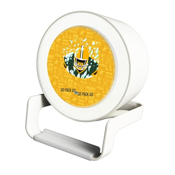 Keyscaper White Green Bay Packers Night Light Charger with Bluetooth Speaker