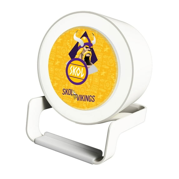 Keyscaper White Minnesota Vikings Night Light Charger with Bluetooth Speaker