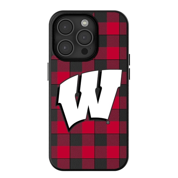 Keyscaper Wisconsin Badgers Plaid Magnetic Bump iPhone Case