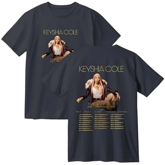 Keyshia Cole The Way It Is 20th Anniversary Tour Cotton T-Shirt Women Men Casual Crewneck Short Sleeve Tee