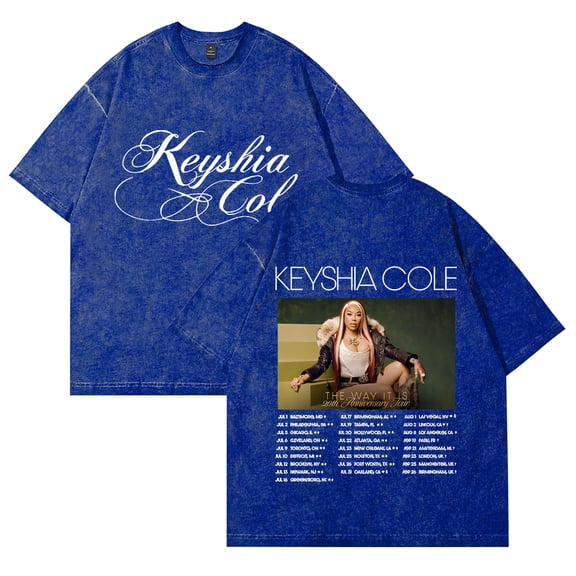 Keyshia Cole The Way It Is 20th Anniversary Tour T-shirts Merch Unisex Vintage Cotton Wash Tees Short Sleeve O-neck Tops