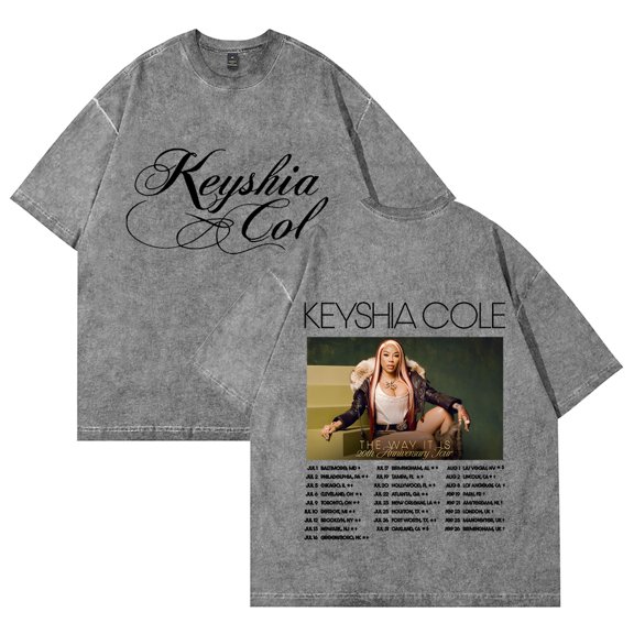 Keyshia Cole The Way It Is 20th Anniversary Tour T-shirts Merch Unisex Vintage Cotton Wash Tees Short Sleeve O-neck Tops